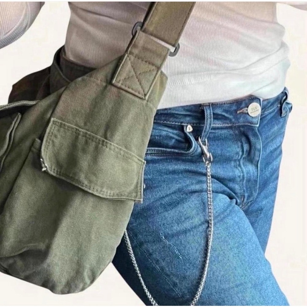 Awesome Unisex Canvas Crossbody / Shoulder Bag - Large Capacity - New - Picture 2 of 7